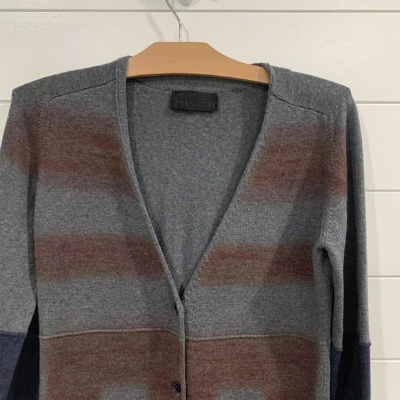 Peter Pilotto | Cardigan Sweater Wool Mixed Print V Neck- size XS Small - Picture 2 of 9
